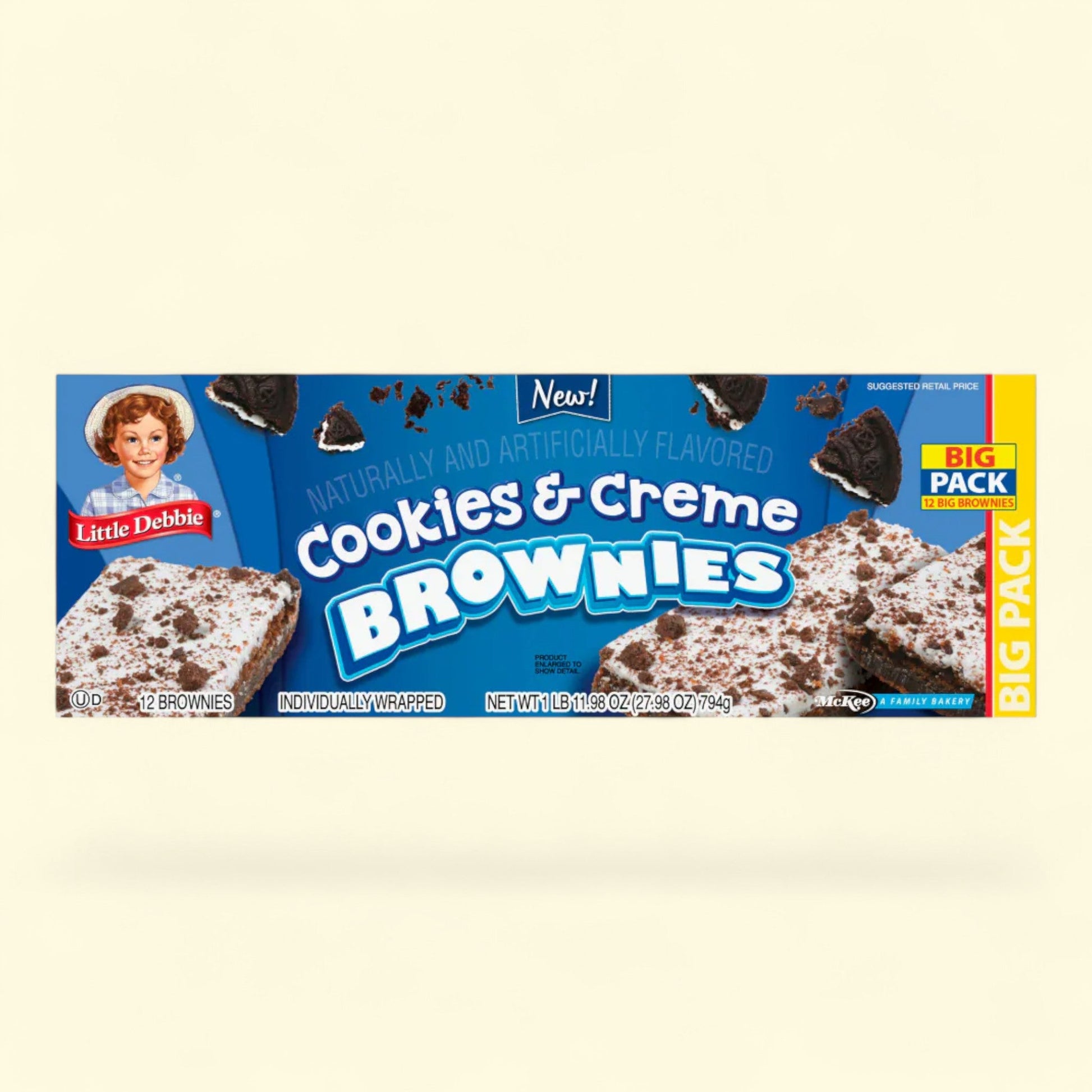 Little Debbie Cookies & Creme Brownie Snack Cake, 11.98 oz