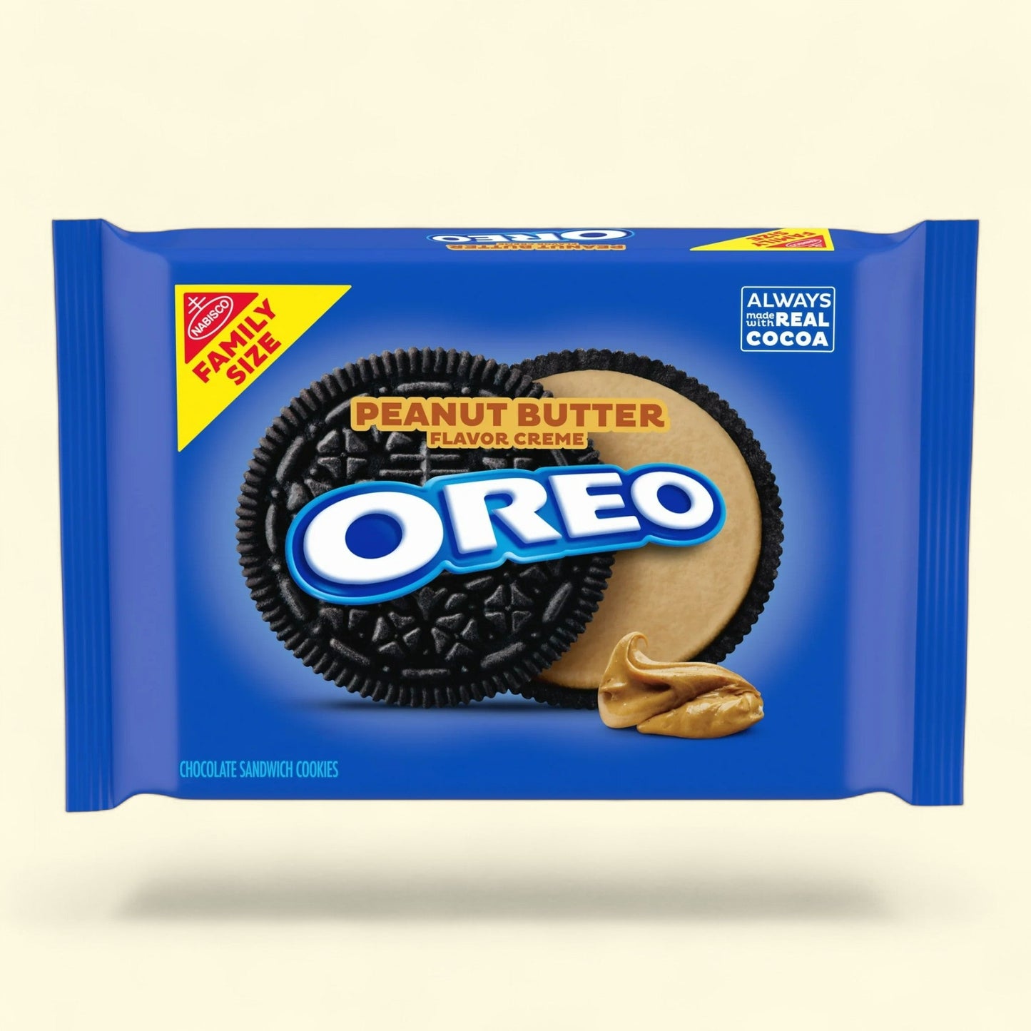 OREO Peanut Butter Creme Chocolate Sandwich Cookies, Family Size, 17 oz