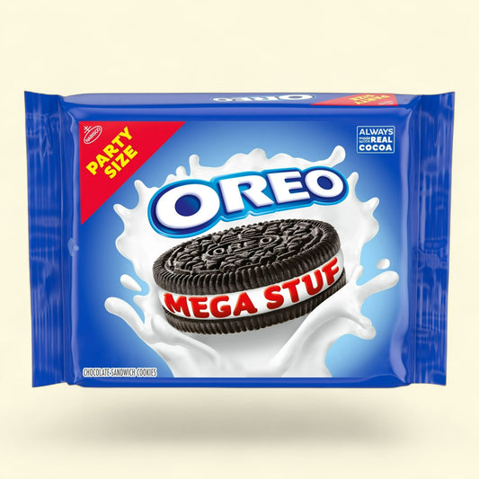 OREO Mega Stuf Chocolate Sandwich Cookies, Party Size, 1 lb 9.35 oz