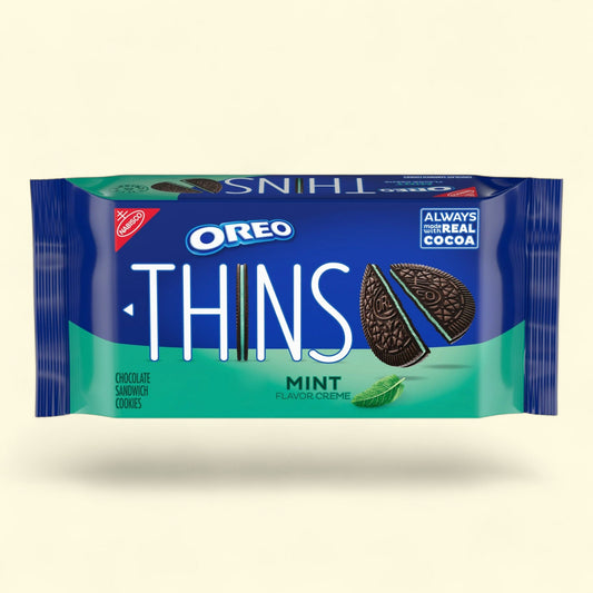 OREO Thins Mint Creme Chocolate Sandwich Cookies, 9.21 oz