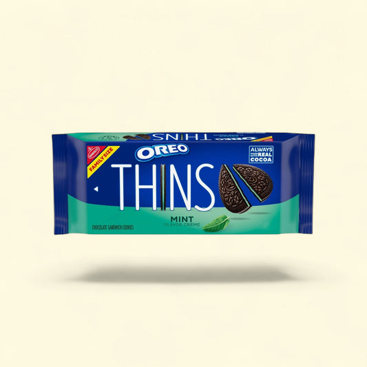 OREO Thins Mint Creme Crunchy Chocolate Sandwich Cookies, 11.78 oz — authentic US product shipped worldwide by Treatspree
