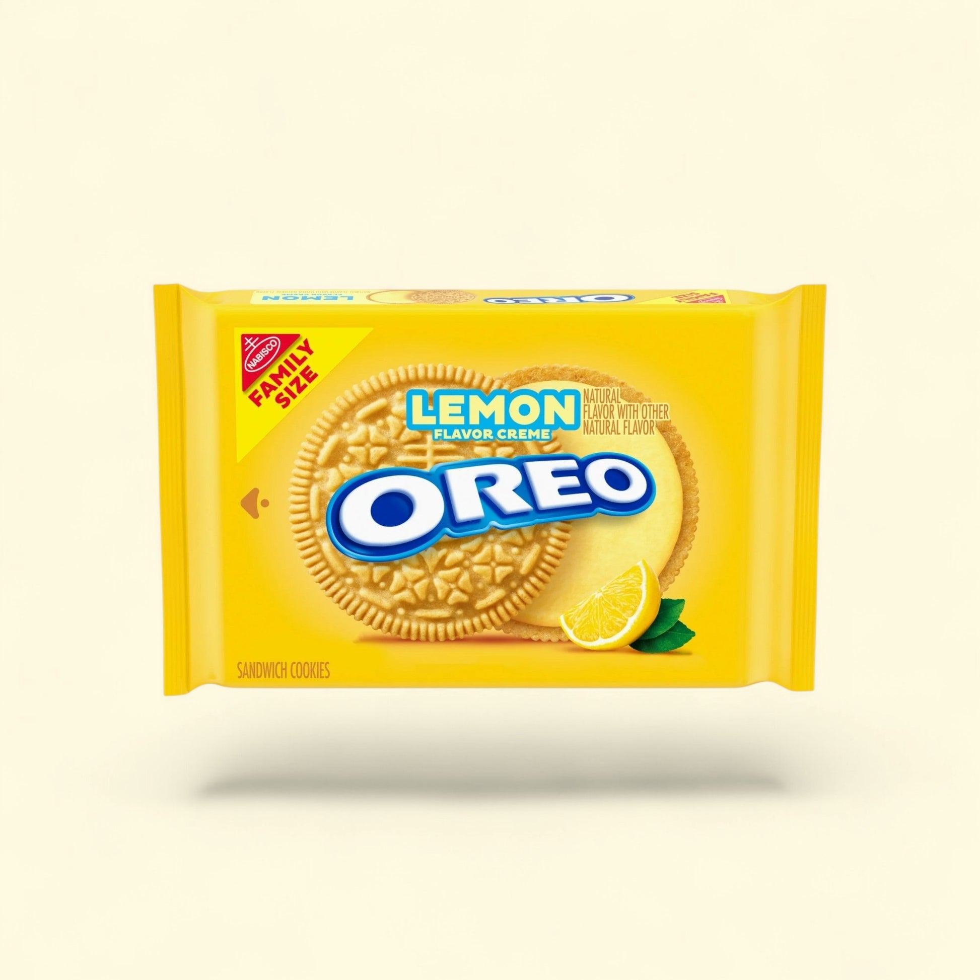 OREO Lemon Creme Sandwich Cookies, Family Size, 18.71 oz — authentic US product shipped worldwide by Treatspree