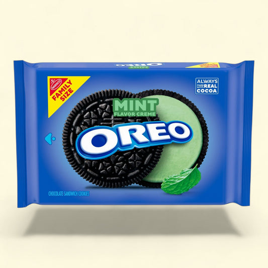 OREO Mint Creme Chocolate Sandwich Cookies, Family Size, 18.71 oz