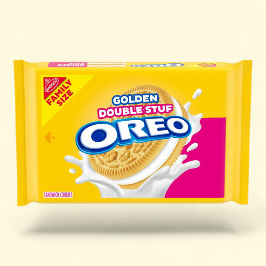 OREO Double Stuf Golden Sandwich Cookies, Family Size, 18.71 oz