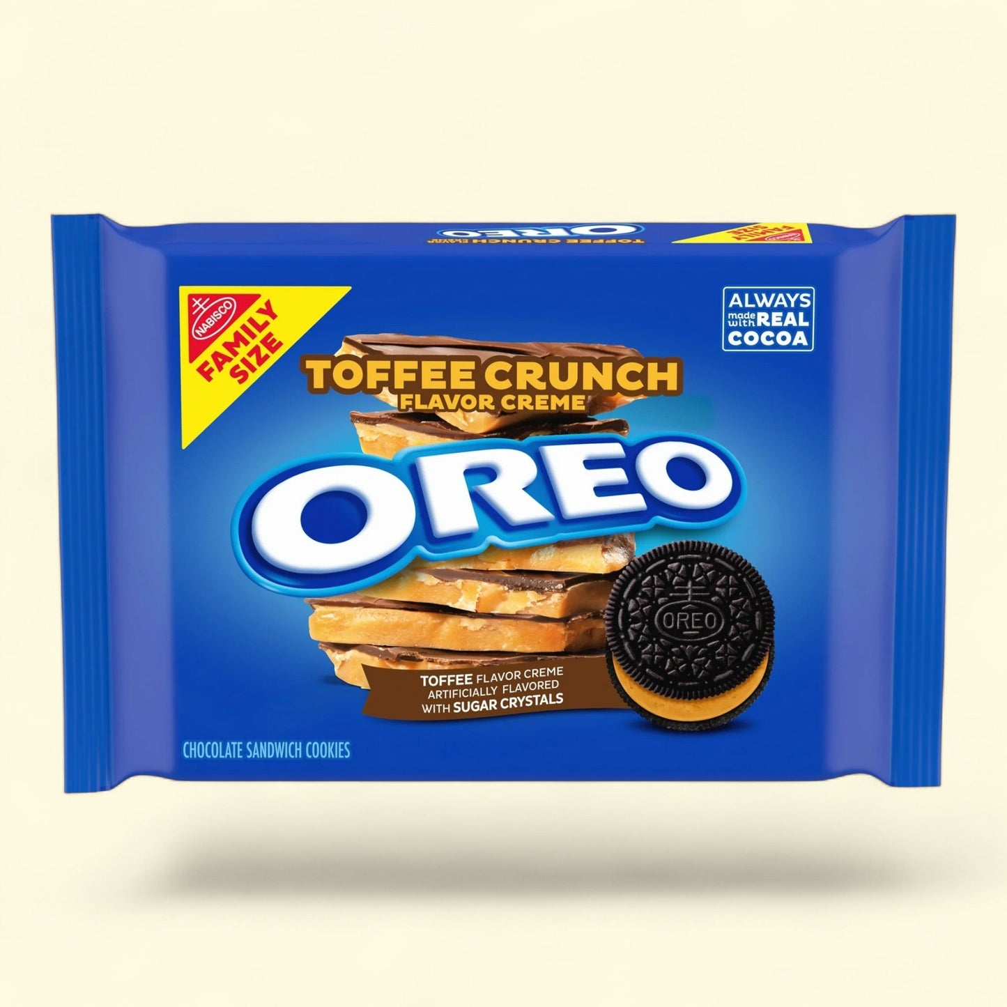 OREO Toffee Crunch Creme Chocolate Sandwich Cookies, Family Size, 17 oz