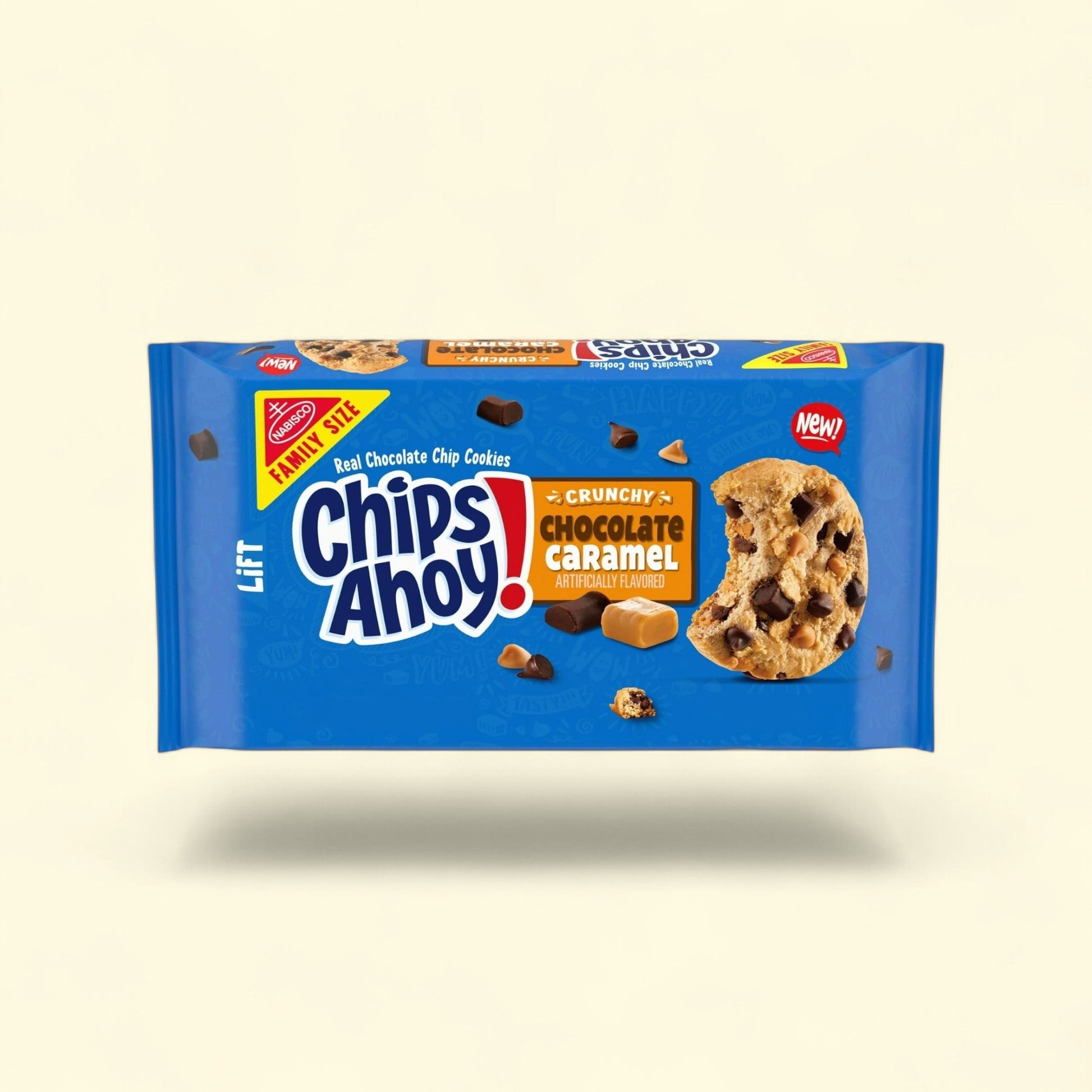 CHIPS AHOY! Crunchy Chocolate Caramel Cookies, Family Size, 13.88 oz — authentic US product shipped worldwide by Treatspree