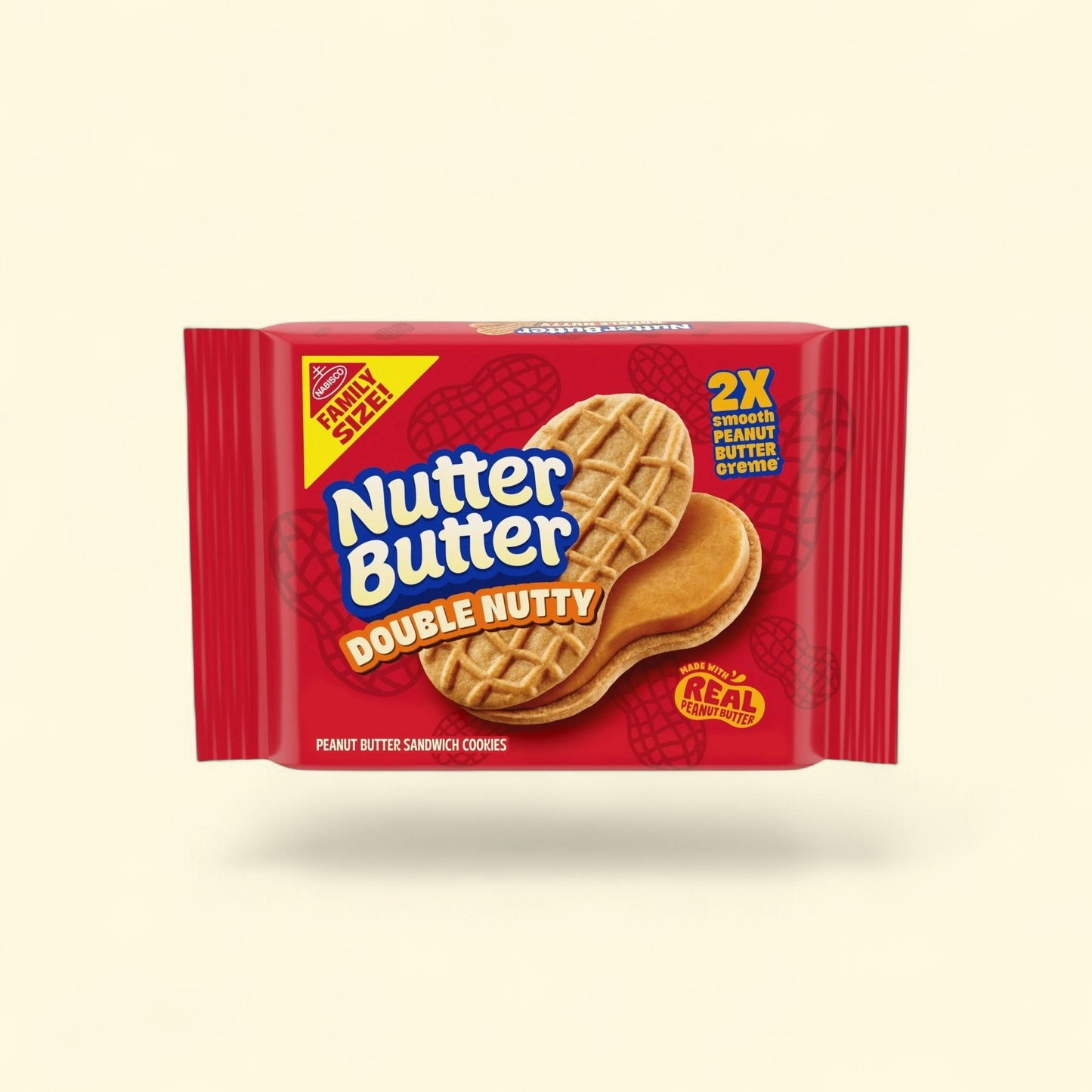 NUTTER BUTTER Double Nutty Peanut Butter Sandwich Cookies, Family S... — authentic US product shipped worldwide by Treatspree