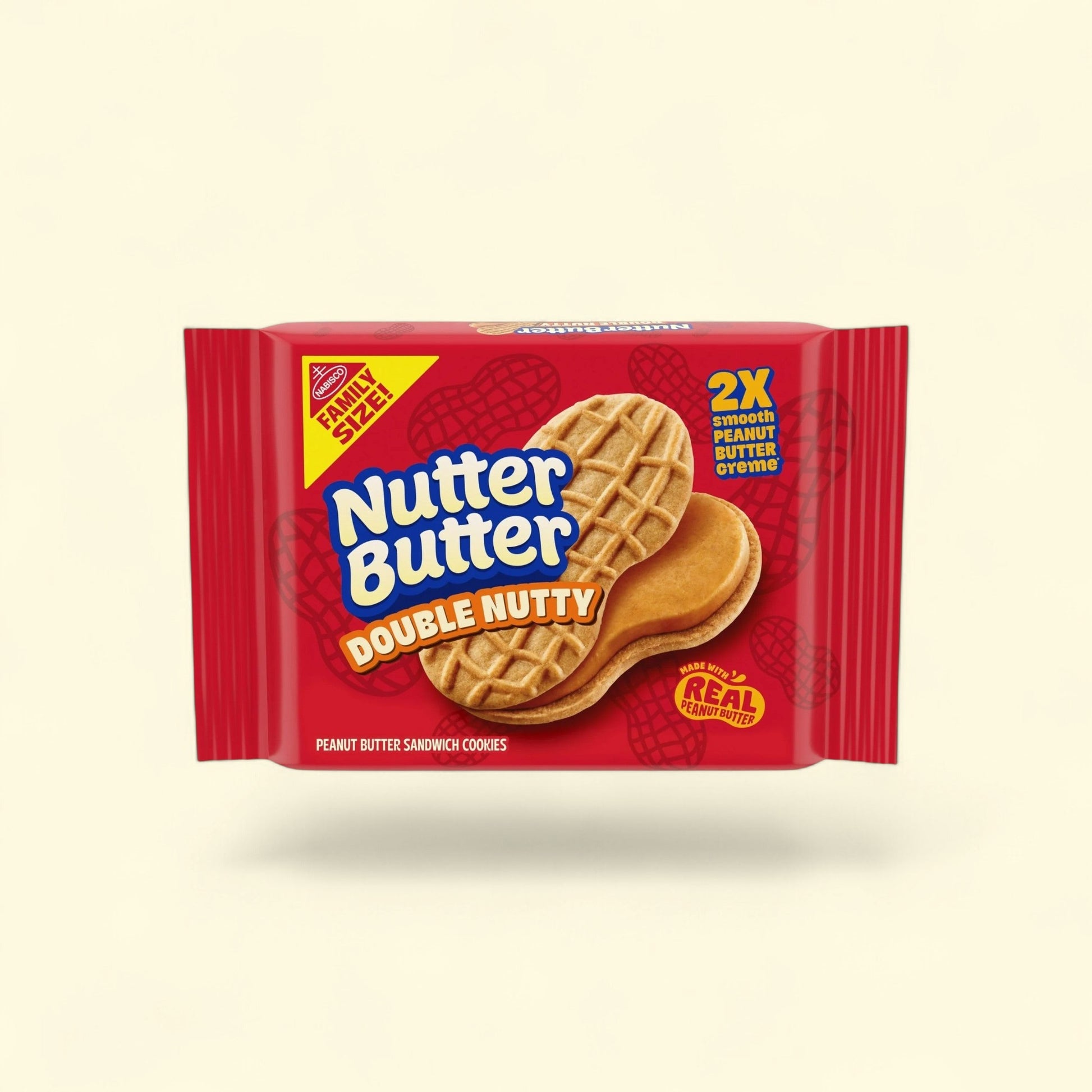 NUTTER BUTTER Double Nutty Peanut Butter Sandwich Cookies, Family S... — authentic US product shipped worldwide by Treatspree