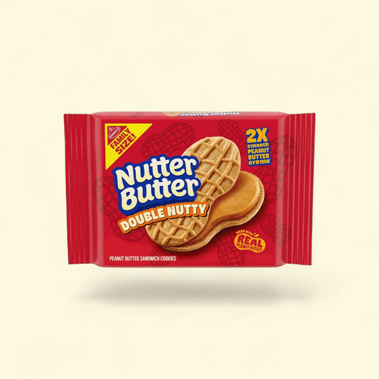 NUTTER BUTTER Double Nutty Peanut Butter Sandwich Cookies, Family S... — authentic US product shipped worldwide by Treatspree