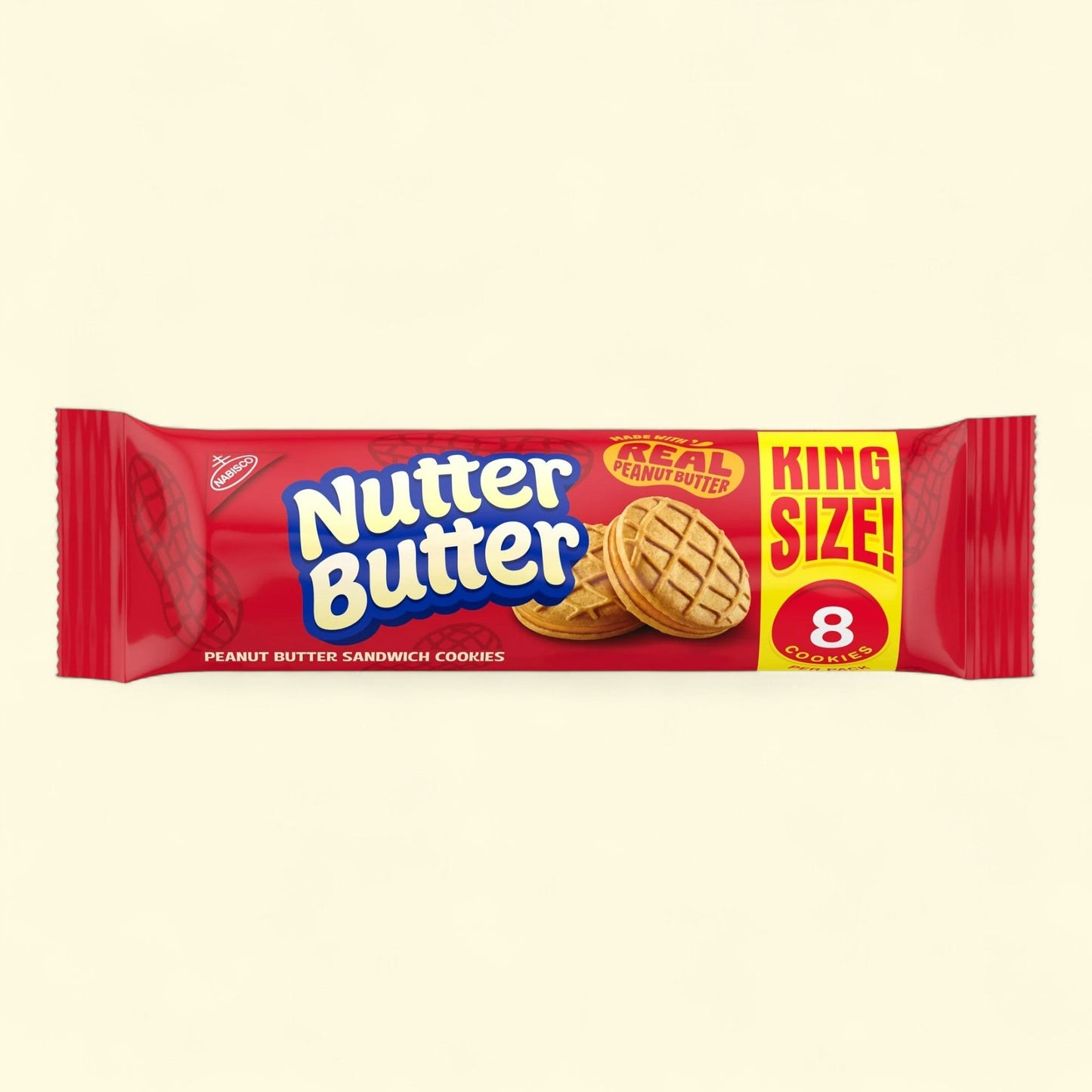 NUTTER BUTTER Peanut Butter Sandwich Cookies, King Size, 3.5 oz