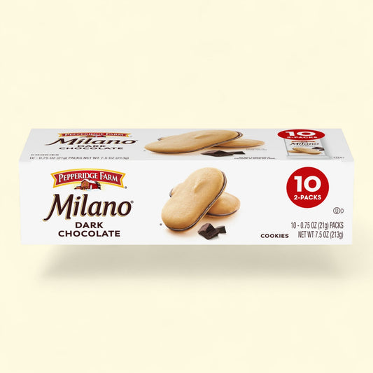 Pepperidge Farm Milano Cookies, Dark Chocolate, 10 Packs, 2 Cookies per Pack