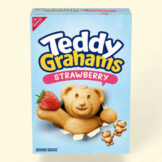 TEDDY GRAHAMS Strawberry Flavor Graham Snacks, 10 oz