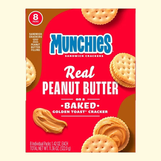 Munchies Peanut Butter Sandwich Crackers, 1.42 oz, 8 Count — authentic US product shipped worldwide by Treatspree