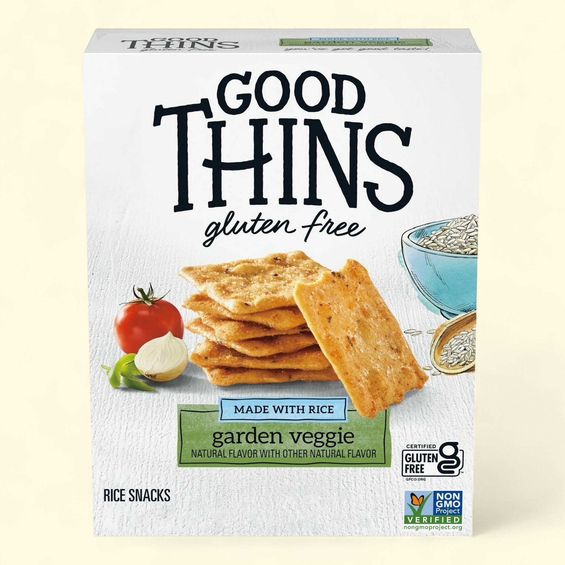 Good Thins Garden Veggie Rice Snacks, Snack Crackers, 3.5 oz — authentic US product shipped worldwide by Treatspree