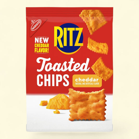 RITZ Toasted Chips Cheddar Crackers, 8.1 oz