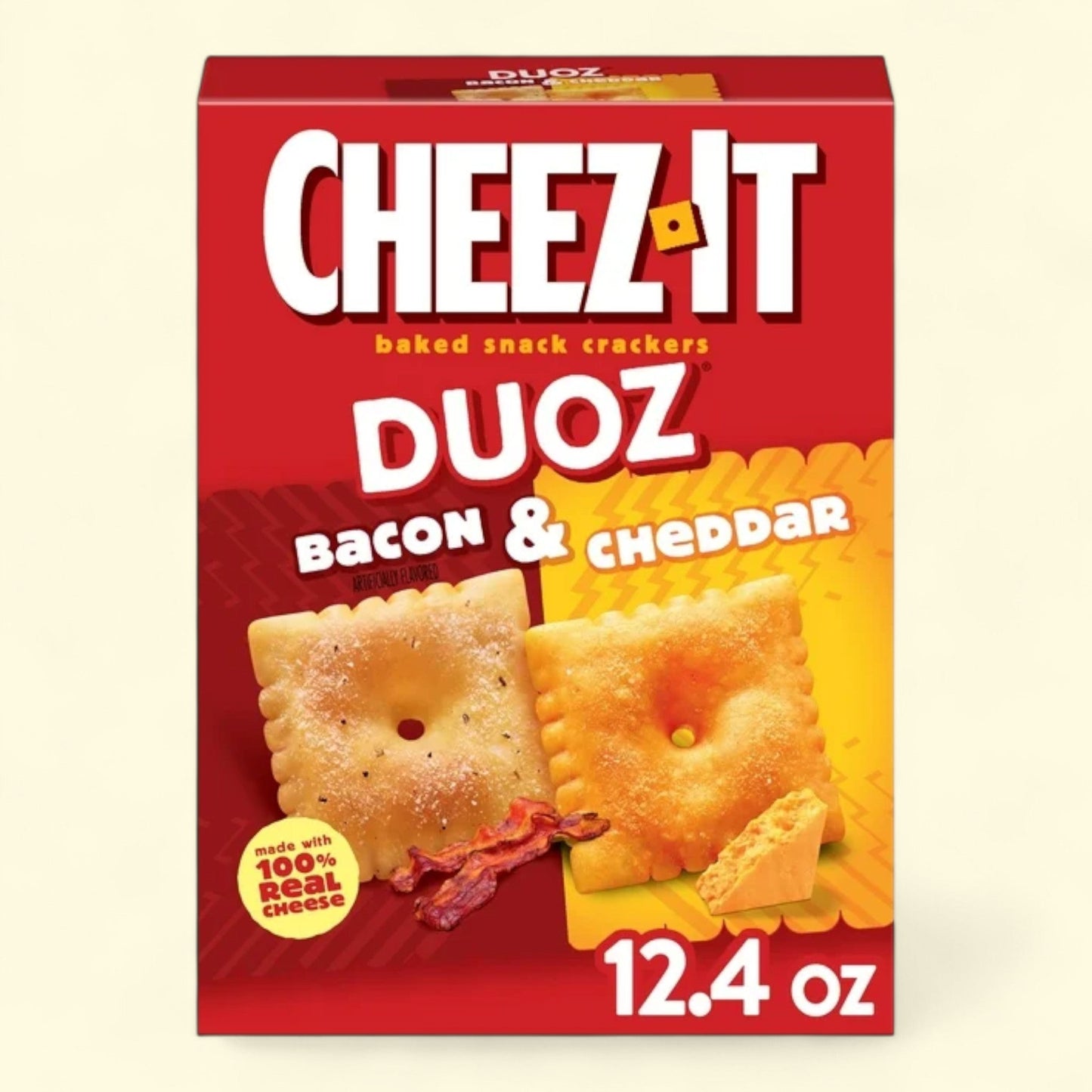 Cheez-It DUOZ Bacon and Cheddar Baked Snack Crackers, 12.4 oz