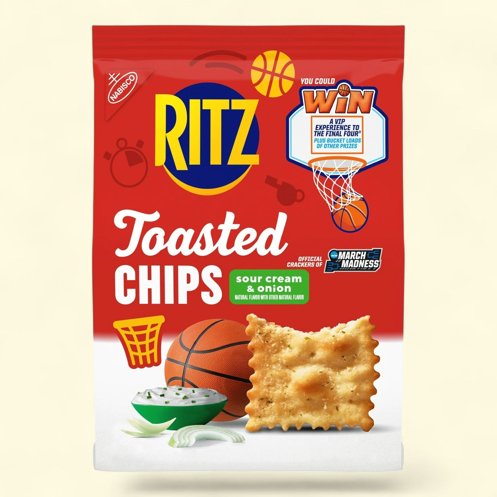 RITZ Toasted Chips Sour Cream and Onion Crackers, 8.1 oz