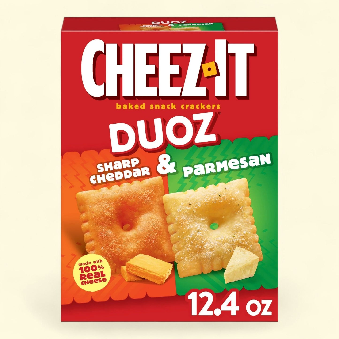 Cheez-It DUOZ Sharp Cheddar and Parmesan Baked Snack Crackers, 12.4 oz