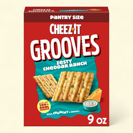 Cheez-It Grooves Zesty Cheddar Ranch Cheese Crackers, 9 oz