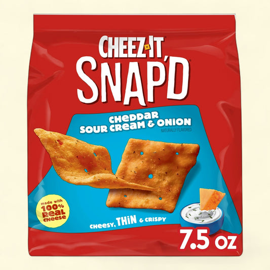Cheez-It Snap'd Cheddar Sour Cream and Onion Cheese Cracker Chips, 7.5 oz