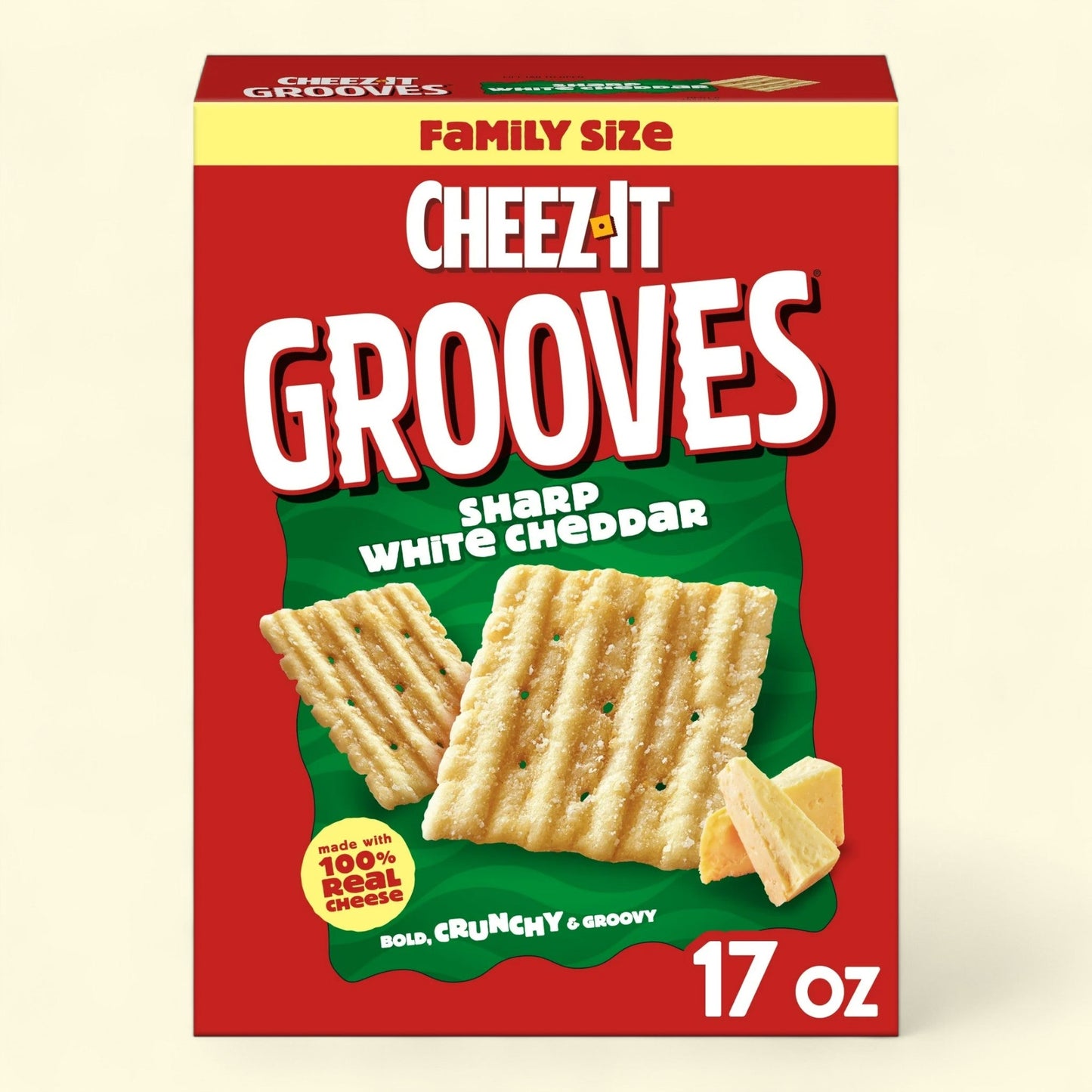 Cheez-It Grooves Sharp White Cheddar, 17 oz.