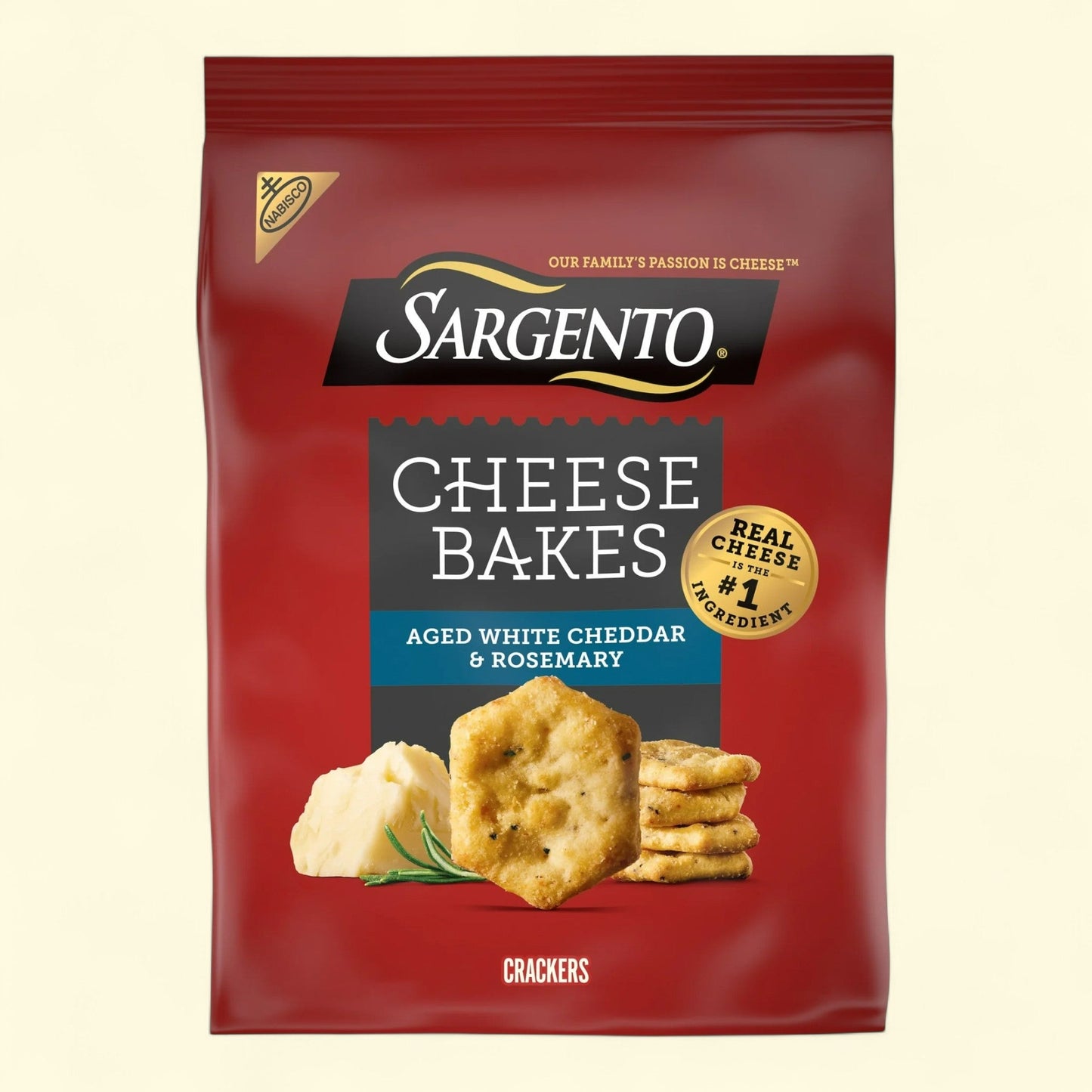 Sargento Cheese Bakes Aged White Cheddar & Rosemary Crackers, 4.5 oz