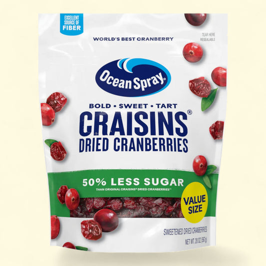 Ocean Spray Craisins Reduced Sugar Dried Cranberries, 20 oz