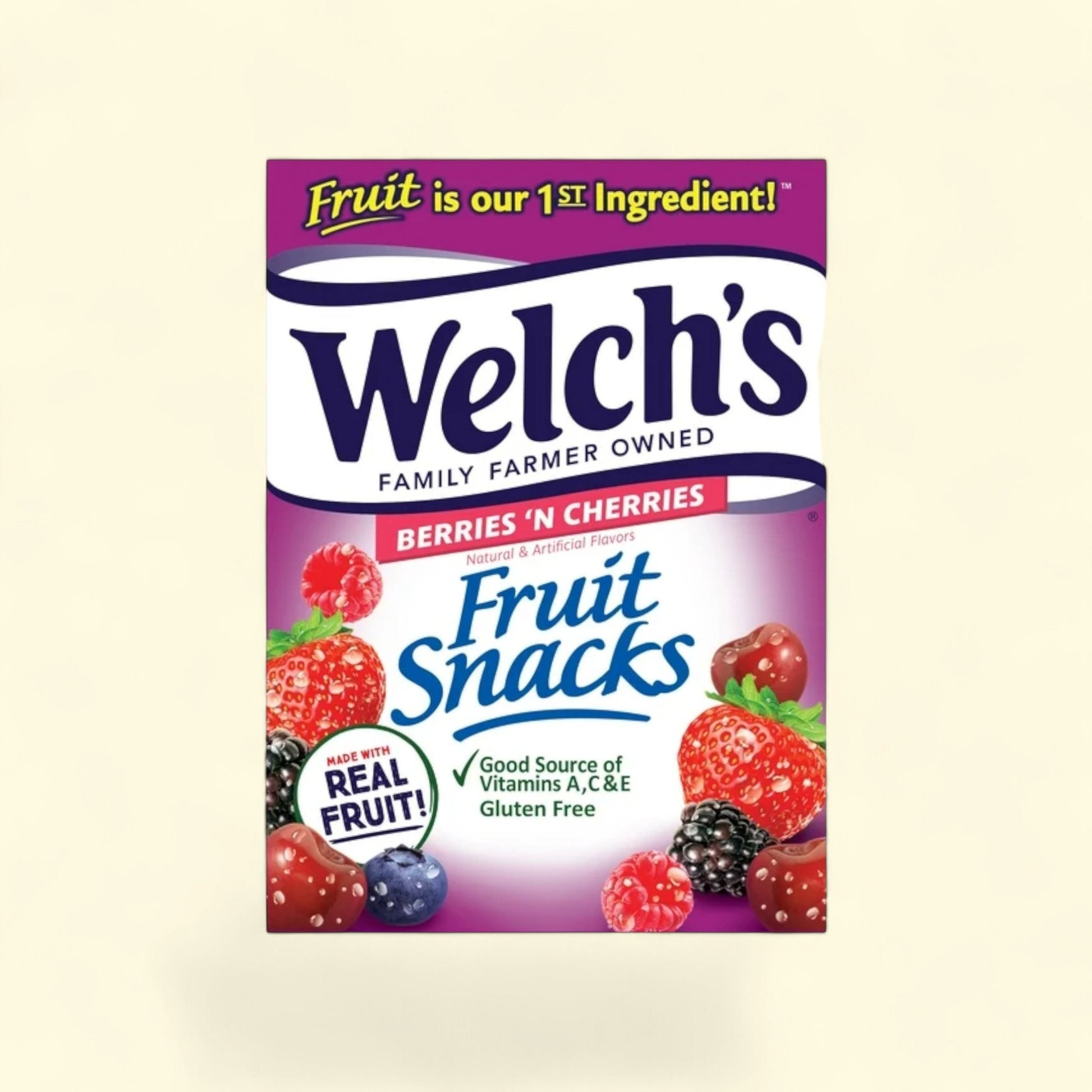 Welch's Fruit Snacks, Berries 'N Cherries, 10 Count, 0.8oz — authentic US product shipped worldwide by Treatspree