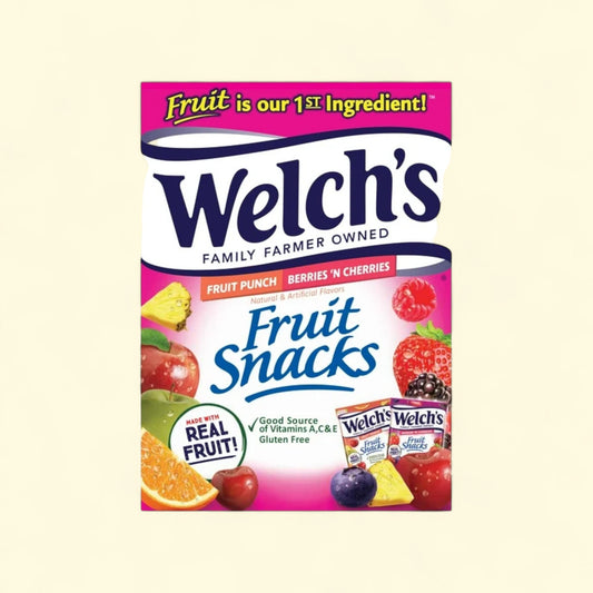 Welch's Fruit Snacks, Fruit Punch & Berries N Cherries, 0.8 oz, 22 ... — authentic US product shipped worldwide by Treatspree