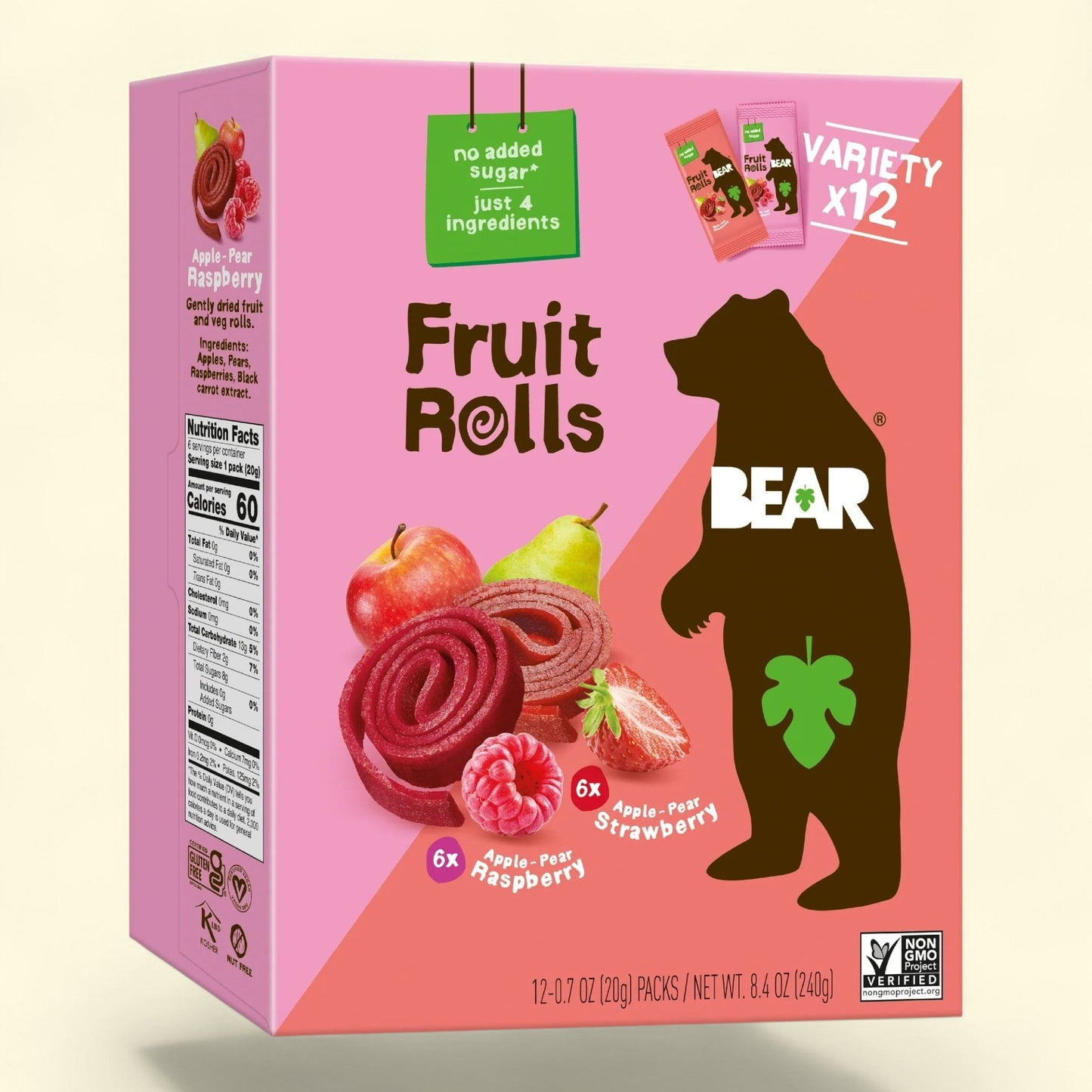 BEAR Fruit Rolls Variety Pack, 8.4oz, 12 count
