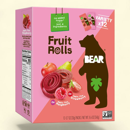 BEAR Fruit Rolls Variety Pack, 8.4oz, 12 count