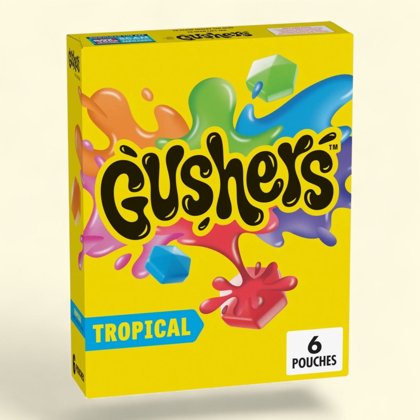 Gushers Fruit Flavored Snacks, Tropical Fruit Flavor, 4.8 oz, 6 Pouches