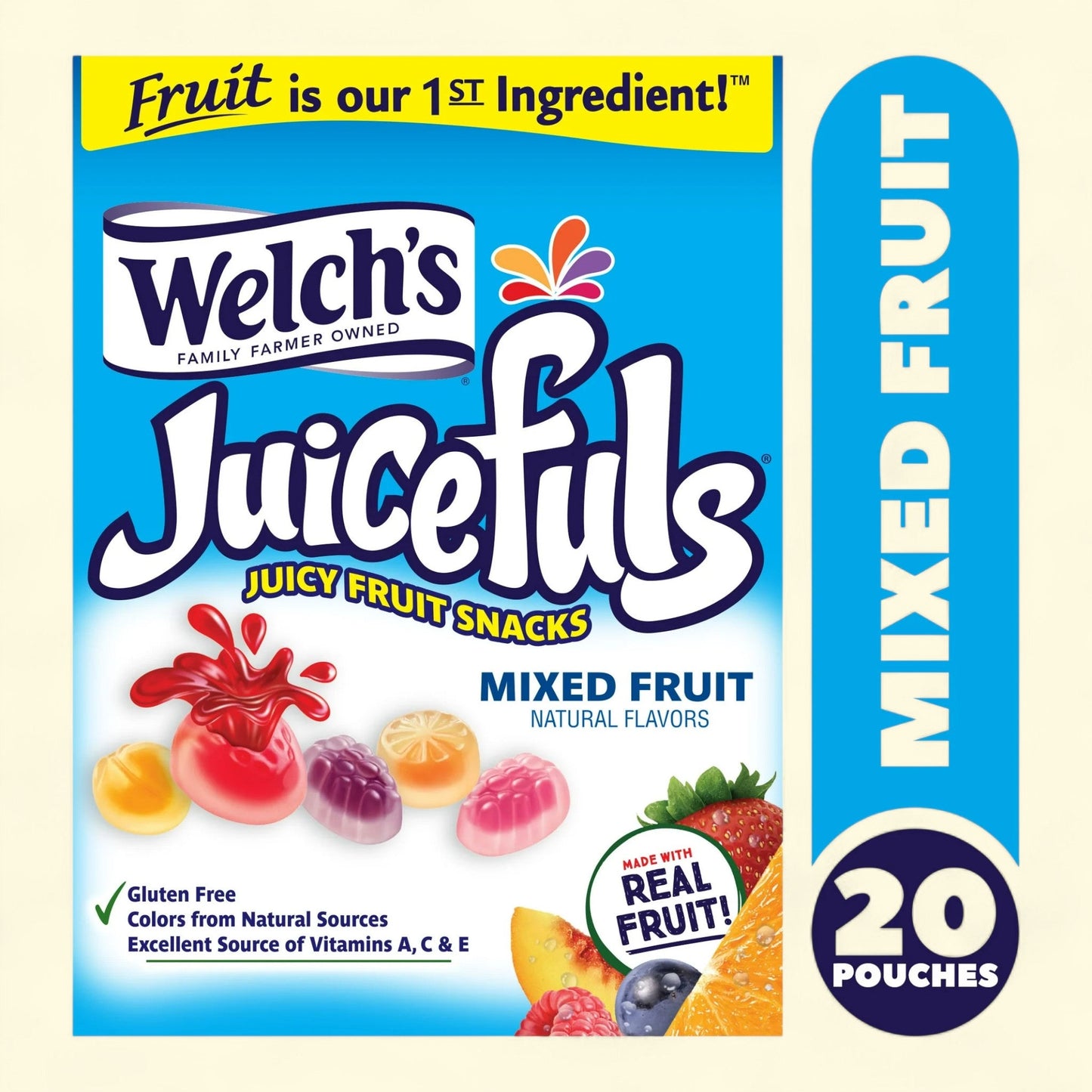 Welch's Fruit Snacks, Juicefuls Mixed Fruit, 1 oz, 20 Pack