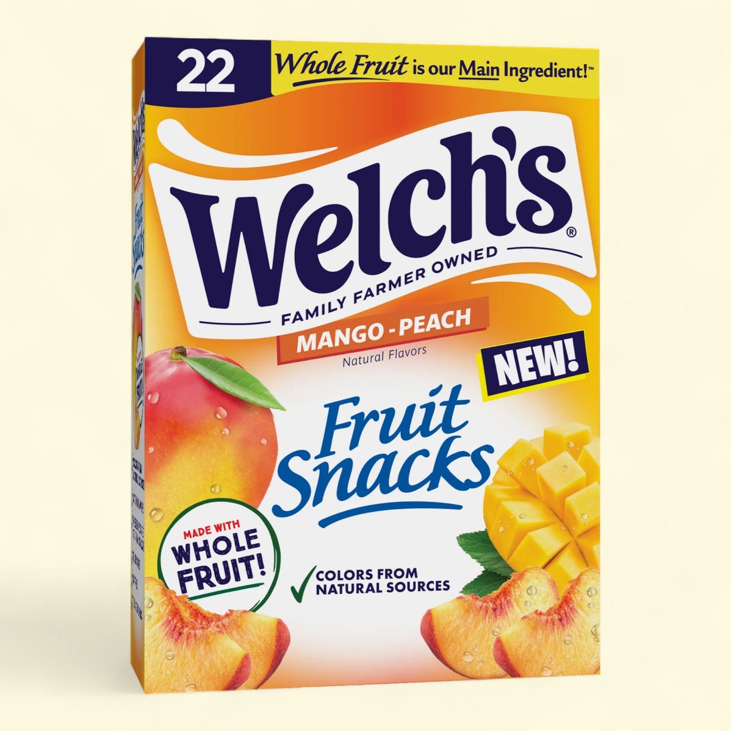 Welch's Fruit Snacks, Mango Peach, 0.8oz, 22 Count