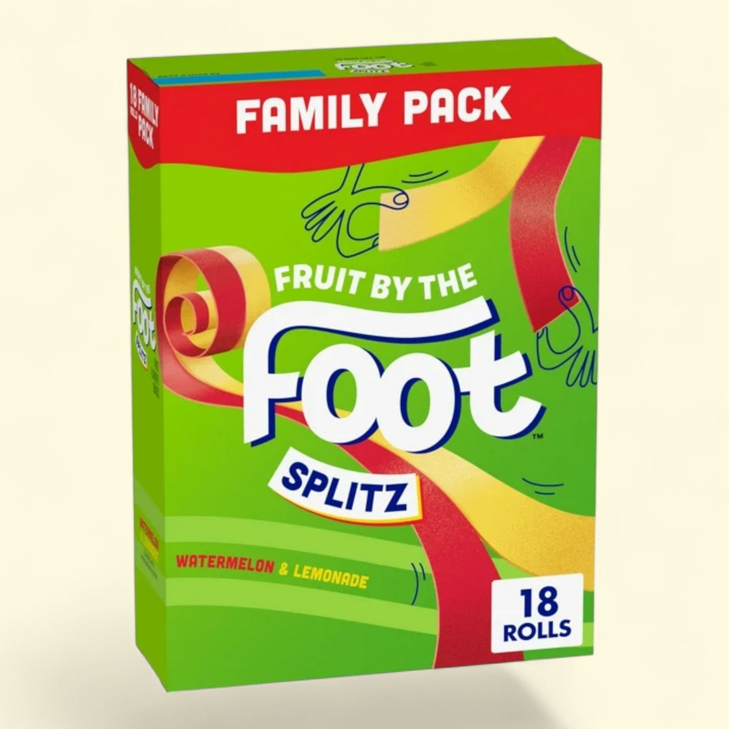 Fruit By The Foot Splitz, Watermelon and Lemonade, 18 Rolls, 13.5 oz