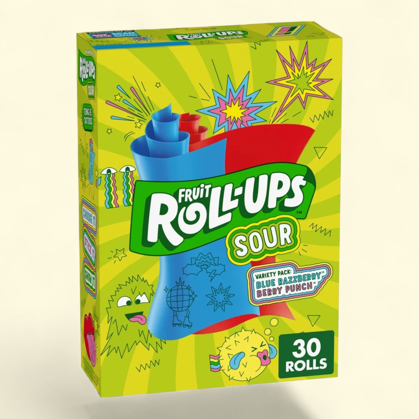 Fruit Roll-Ups, Sour Fruit Flavored Snacks, 15 oz (30 Count)