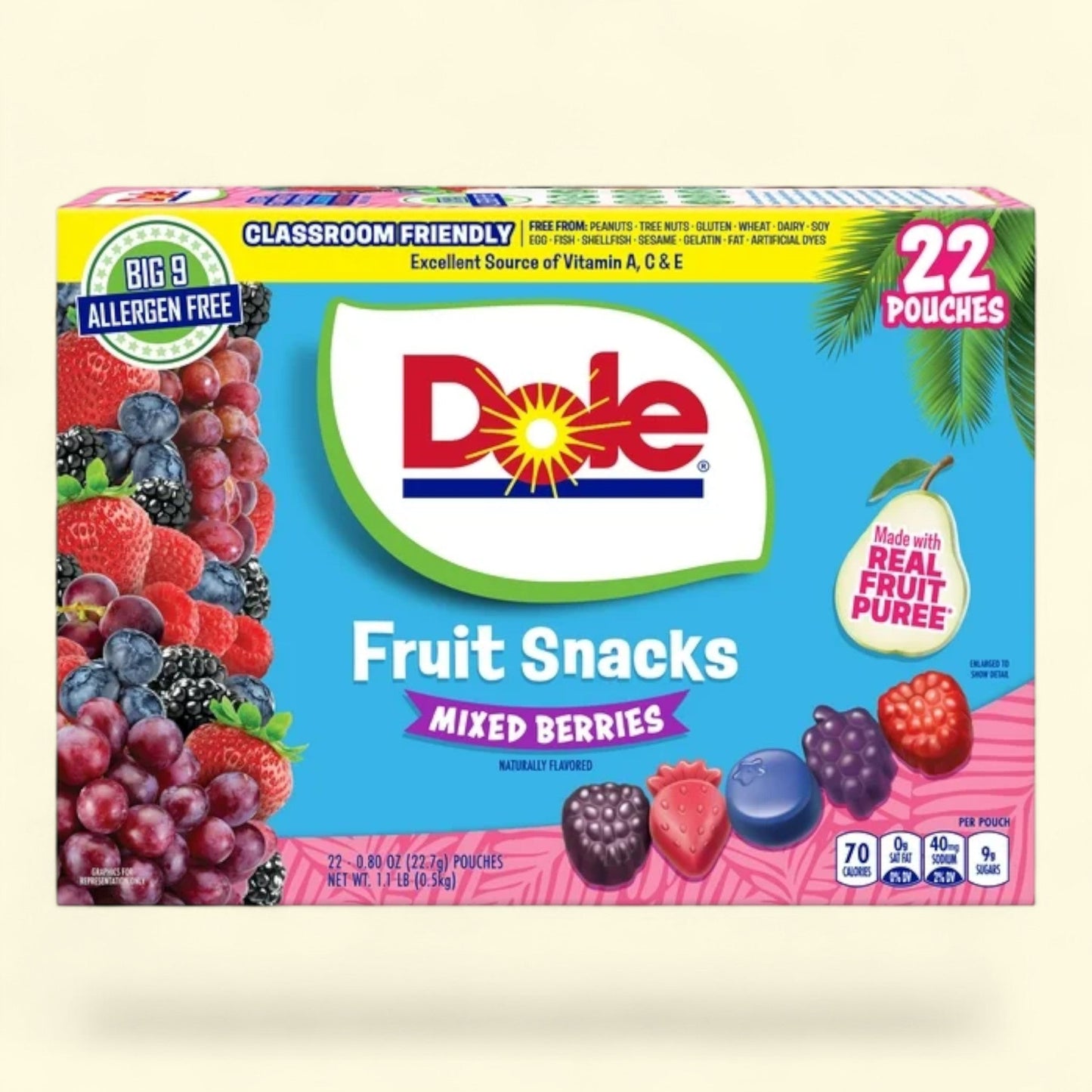 Dole Berry Fruit Snacks, 22ct