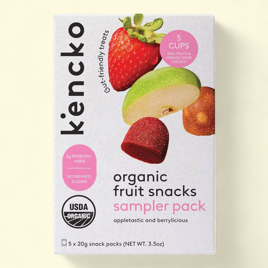 Kencko Organic Fruit Snacks Variety Pack, 3.5oz, 5 Pack