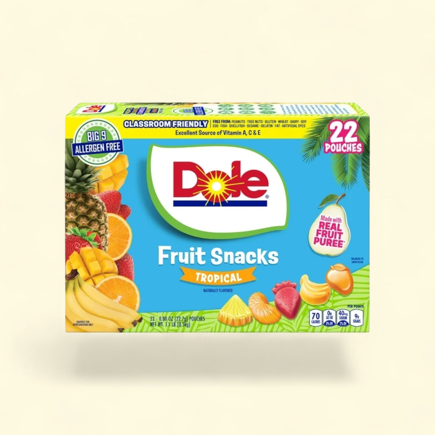 Dole Tropical Fruit Snacks, 22ct — authentic US product shipped worldwide by Treatspree