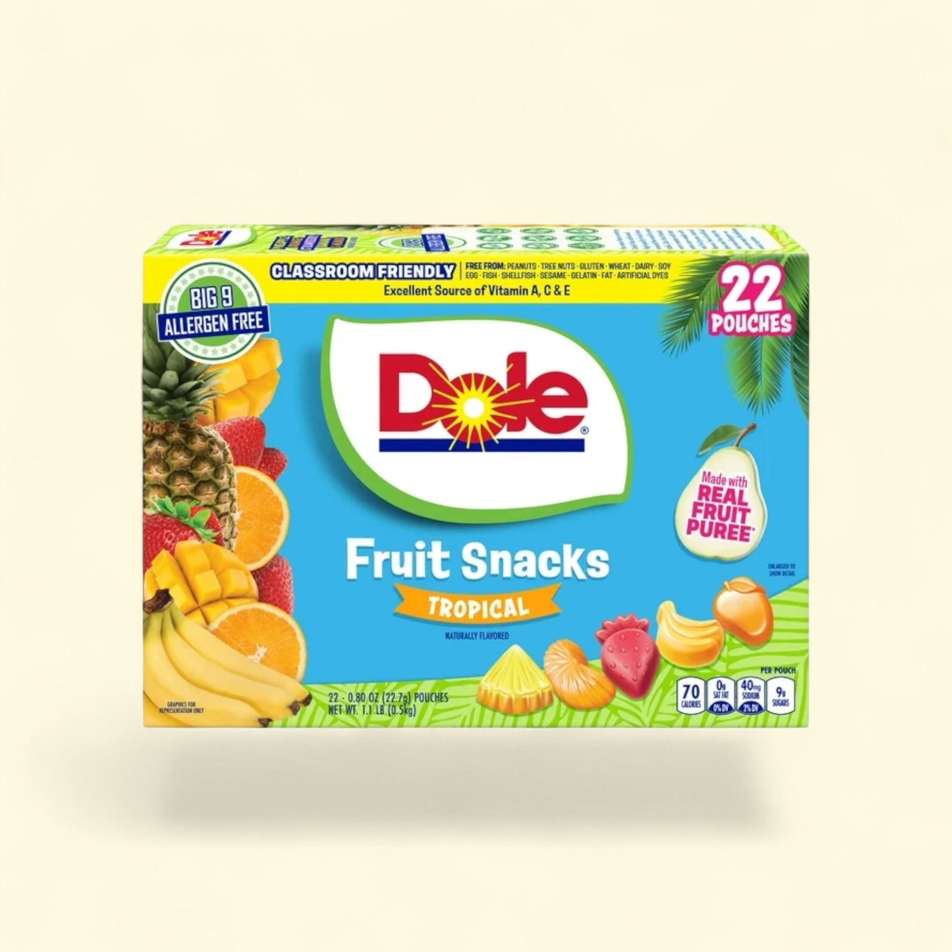 Dole Tropical Fruit Snacks, 22ct — authentic US product shipped worldwide by Treatspree