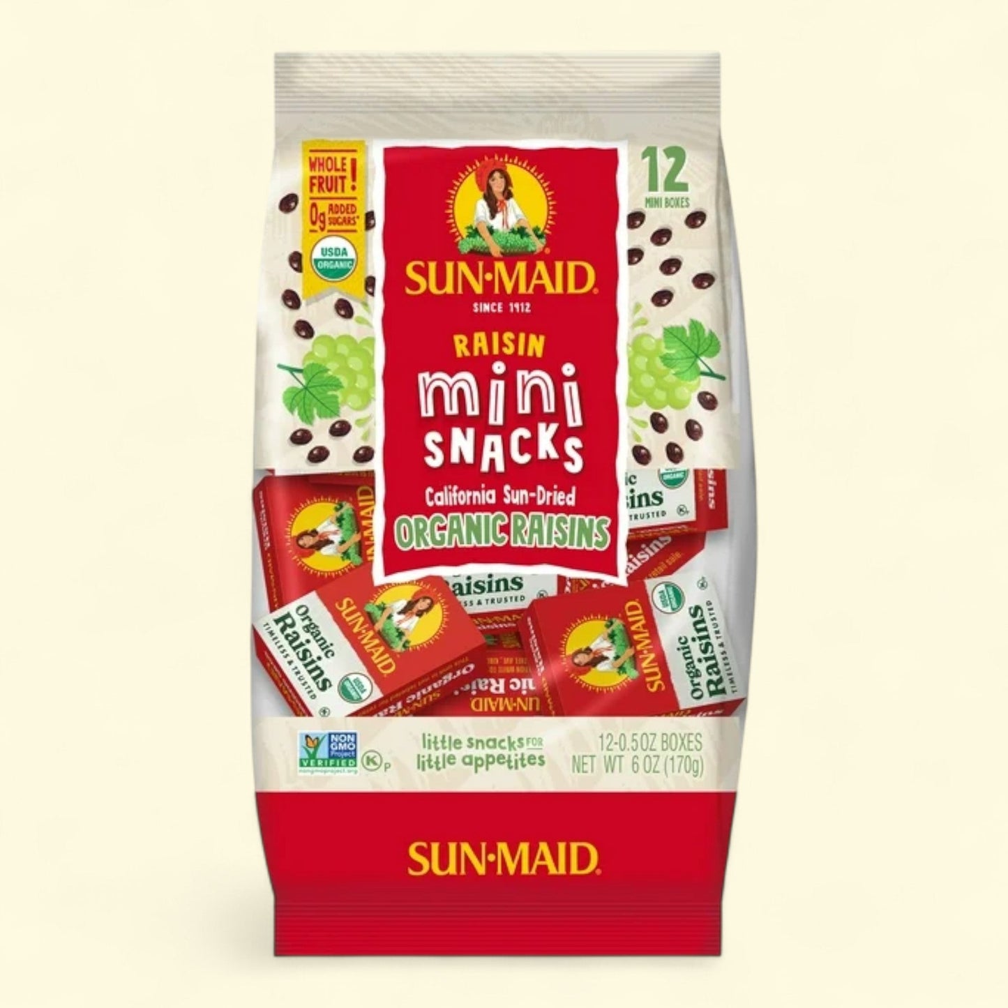 Sun-Maid Mini-Snacks Organic Raisins, 12-Count, .5oz