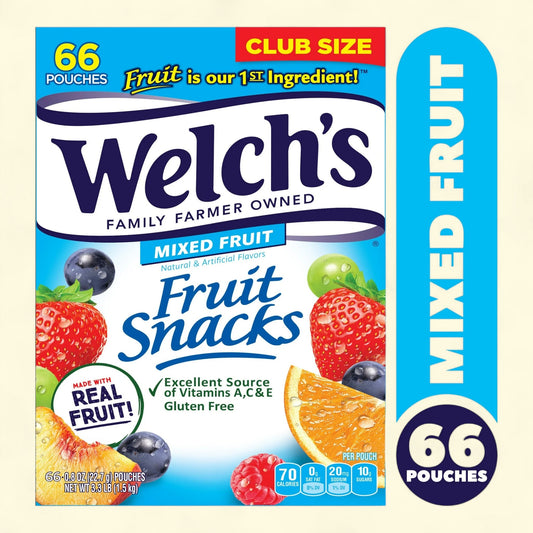 Welch's Mixed Fruit Snacks, 0.8 oz, 66 Count