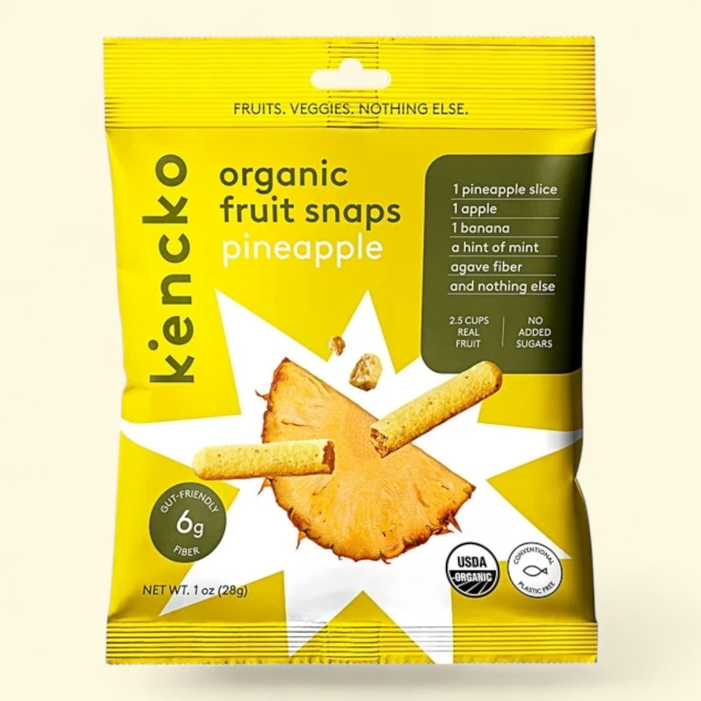 Kencko Pineapple Fruit Snaps, 1 oz