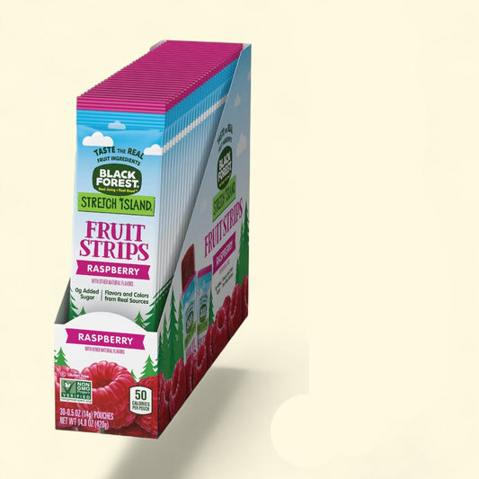 Stretch Island Fruit Leather Snacks, Ripened Raspberry, 0.5 oz, 30 Count