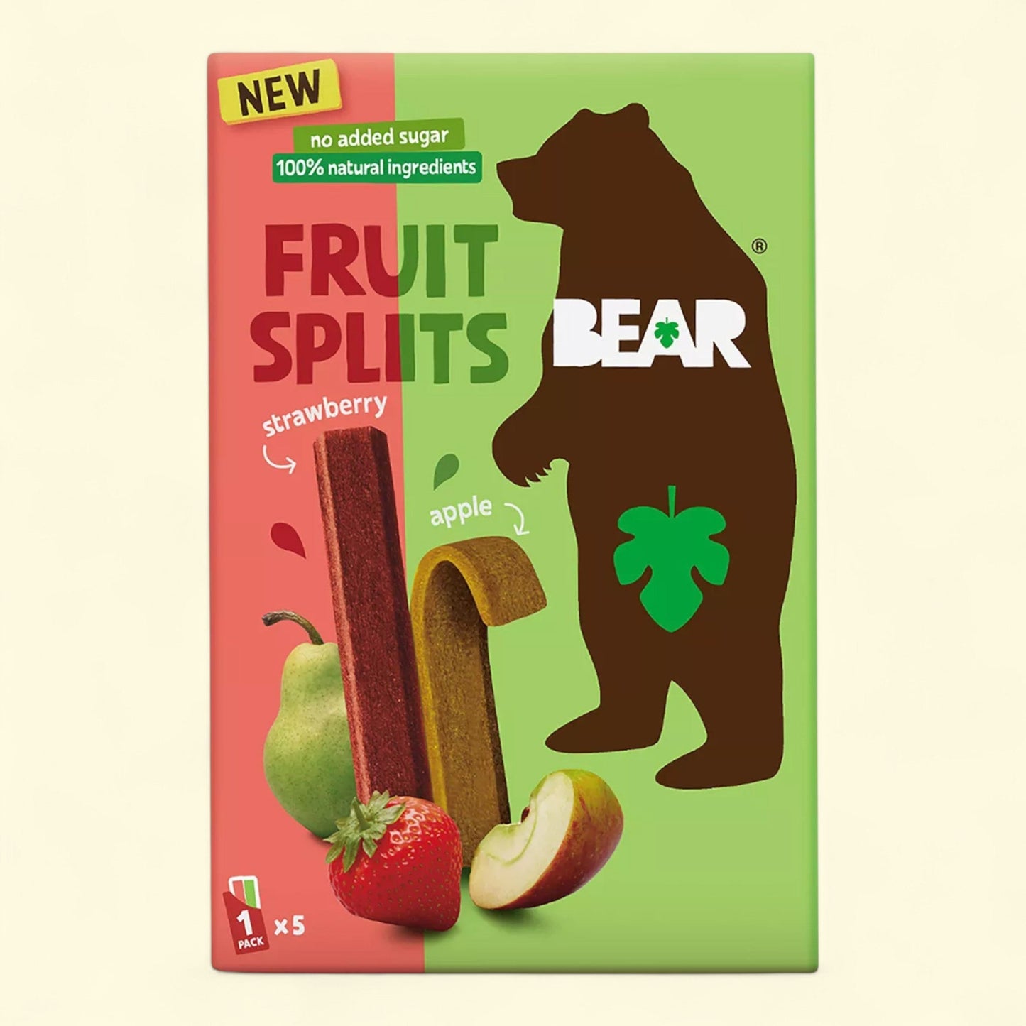 BEAR Fruit Splits, Strawberry Apple - 3.5oz