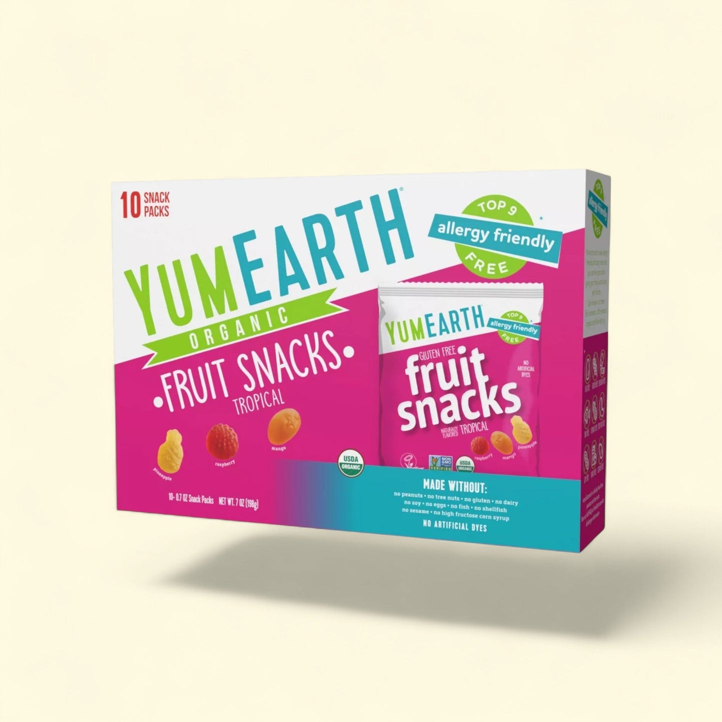 Yum Earth Tropical Fruit Snacks, 7oz/10ct — authentic US product shipped worldwide by Treatspree