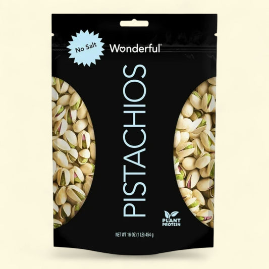 Wonderful Pistachios, In-Shell Roasted No Salt, 16 Ounce Bag
