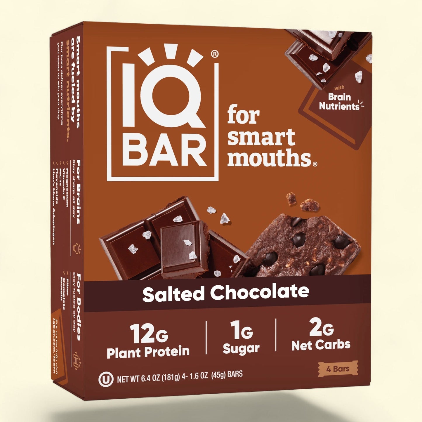 IQBAR Salted Chocolate Protein Bars, 4 Count