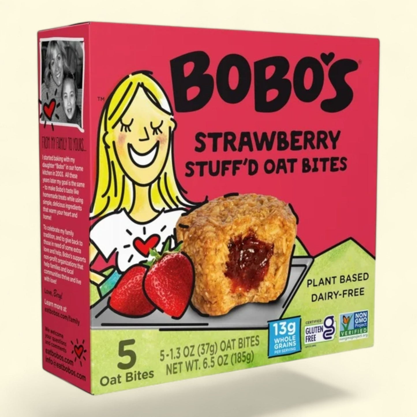 Bobo's Oat Bites, Strawberry Stuff'd, 5 Pack of 1.3oz bars