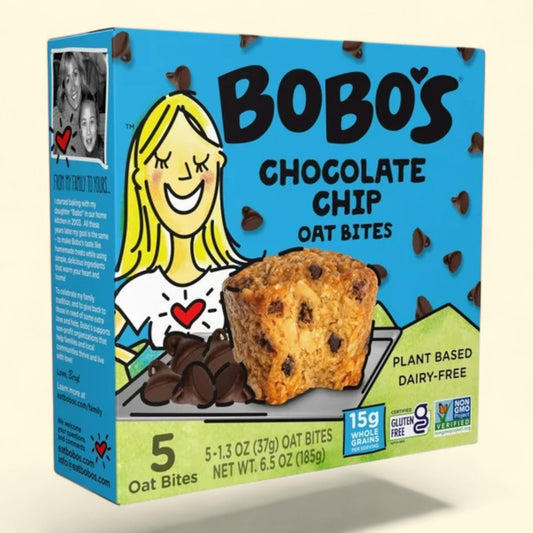 Bobo's Oat Bites, Chocolate Chip, 5 Pack of 1.3 oz bars